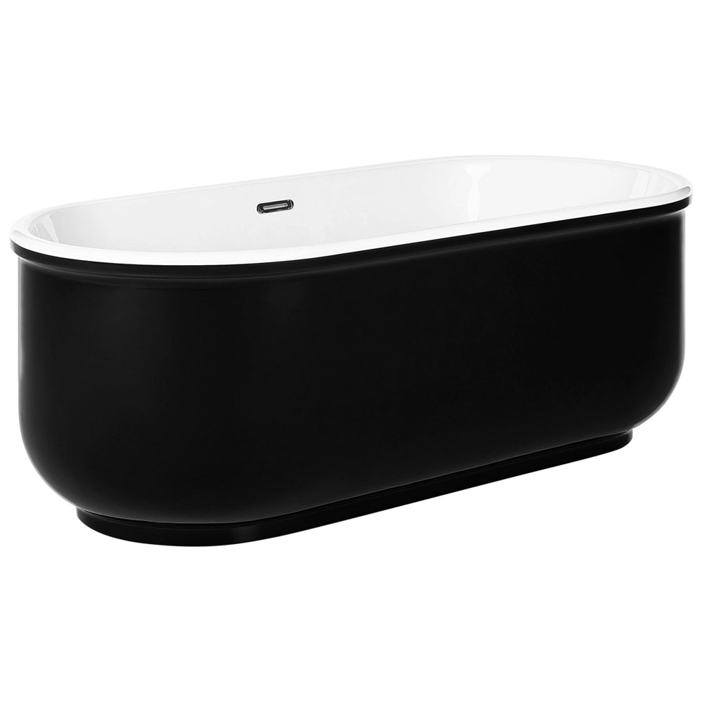 Vasca da Bagno Freestanding 170 cm Acrilico Sanitario Bianco e Nero