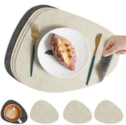 Piattino e sottopiatto, piattino antiscivolo con due facce, piattino e sottopiatto lavabile e impermeabile, 42*34cm, Bianco cristallo