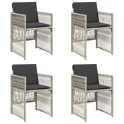 Sedie da Giardino con Cuscini 4 pz | Sedie da Esterno Grigio Chiaro in Polyrattan