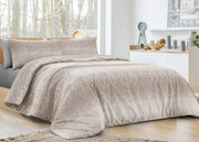 Completo Lenzuola Letto 100% Cotone Made In Italy Disegno Drops - Matrimoniale - Beige