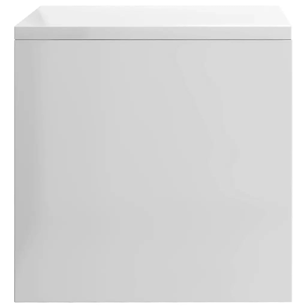 Comodini 2 pz Bianco Lucido 40x30x30 cm in Legno Multistrato 800076