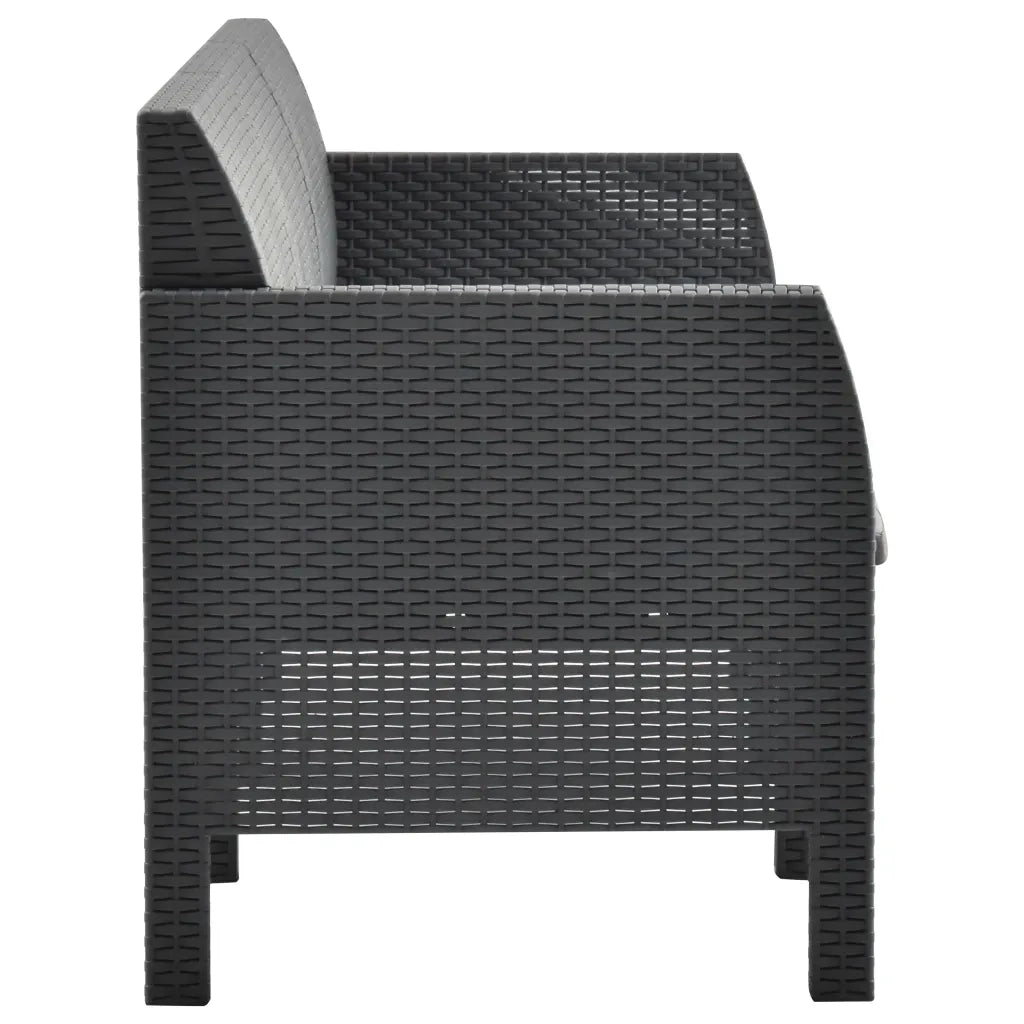 Set Divani da Giardino 2 pz con Cuscini in Rattan PP Antracite 3079668
