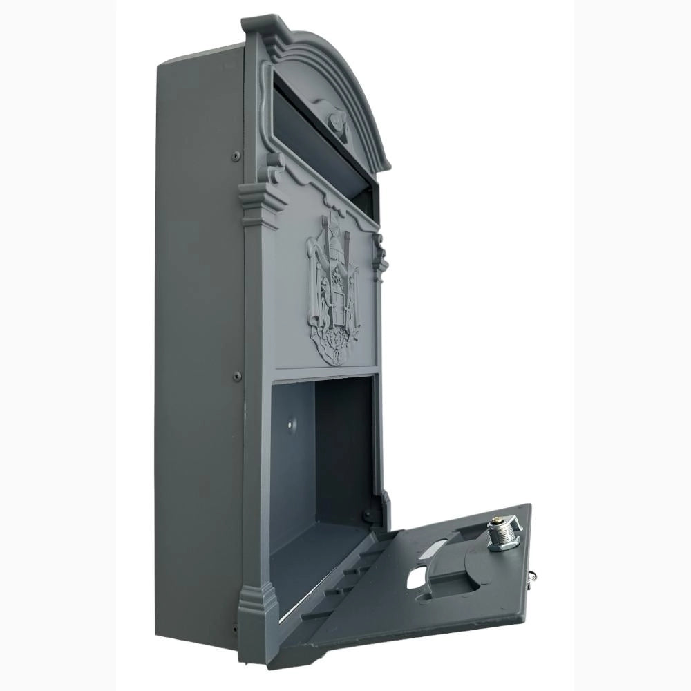Cassetta Postale Portariviste in alluminio 255x88x405H cm Classico Colore Grigio
