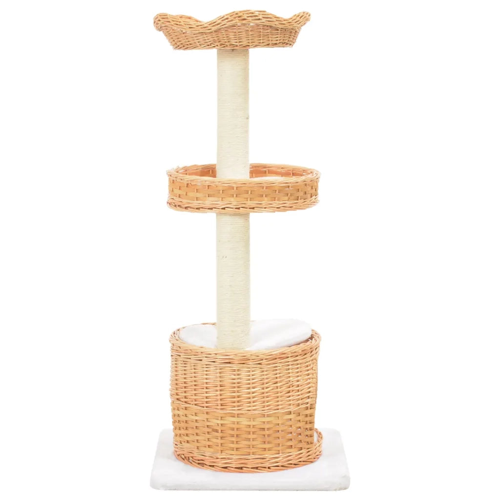Albero per Gatti con Tiragraffi in Legno di Salice Naturale 170728
