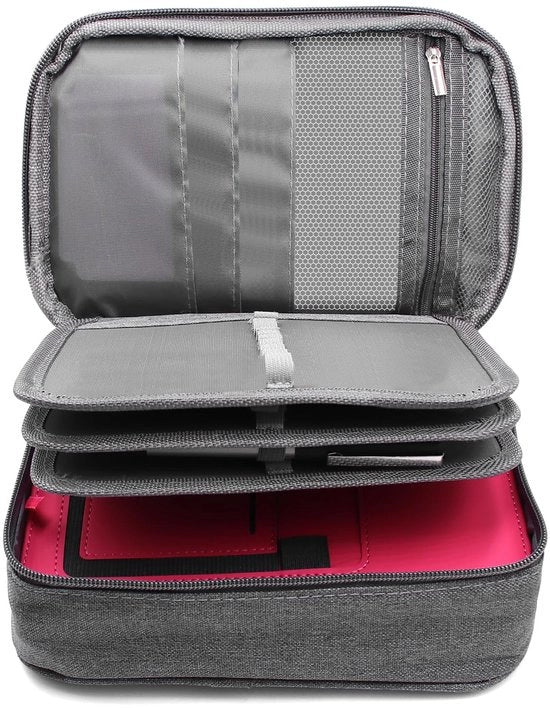 Etui Grande 72 Sloti Dimensioni 23 × 16 × 7 cm Etui Portatile Etui Rimovibile Grande per Ragazzi Ragazze Adulti (Grigio)