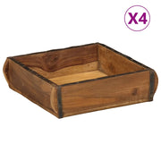 Vassoio 4 pcs Marrone 29 x 31 x 10 cm Legno Recuperato Massello 4019616