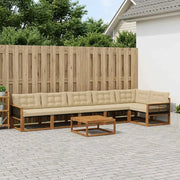 Set di divani da esterno con cuscino 7 pcs Naturale e Beige 3381473
