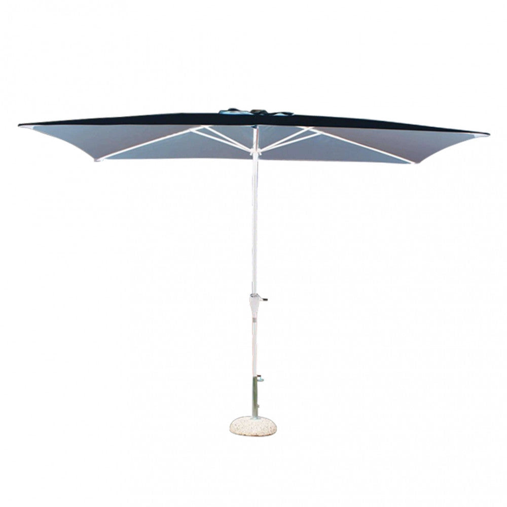 Ombrellone da Giardino 2x3 m Palo Ø48 mm Poly Eco in Acciaio Telo Grigio
