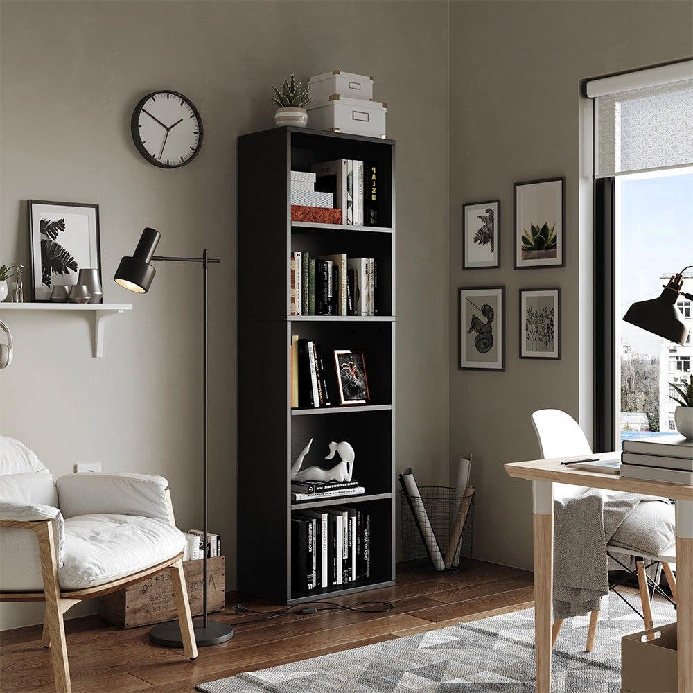 Vicco Libreria Nero 40 x 132 cm con 5 scomparti