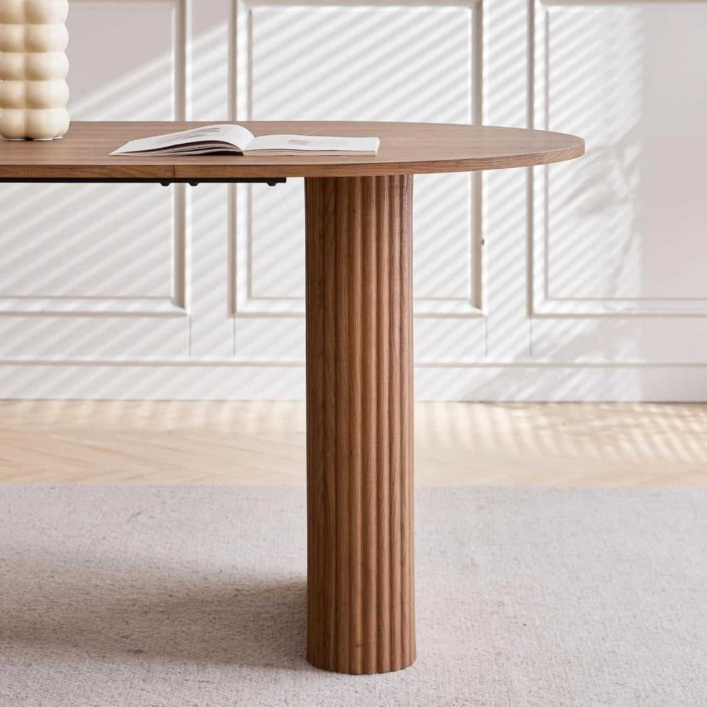 GrandCA HOME Tavolo da Pranzo Ovale in Legno, Tavolo da Cucina Moderno da 180 CM, Ampia Scrivania in MDF per 6-8 Persone (Marrone Scuro)