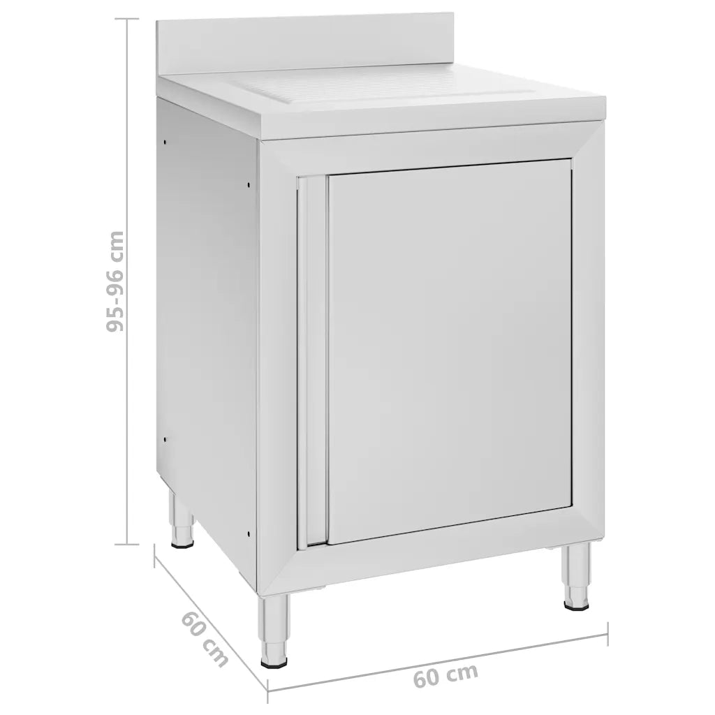 Armoire de cuisine commerciale avec égouttoir Acier inoxydable