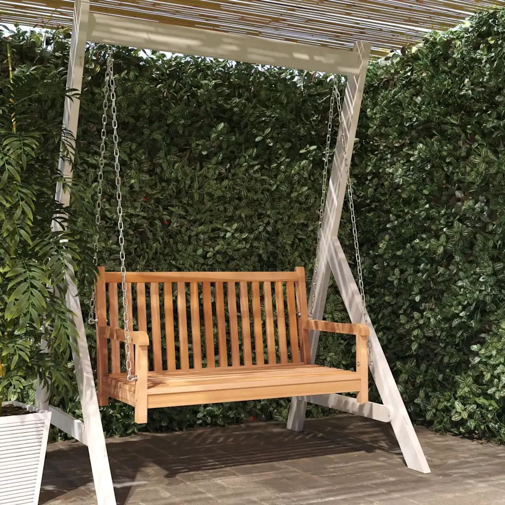 Dondolo da Giardino in Legno Massello di Teak 114x60x64 cm 316628