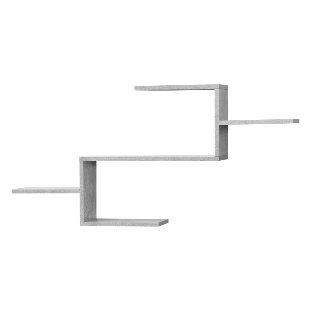 Mensola da Parete / da Muro in Design Moderno 104 x 14,5 x 49,5 cm Scaffale Pensile con 5 Ripiani Portaoggetti Libreria - Effetto Cemento