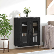 Credenza-Buffet-Armadio da cucina Rovere Nero 69,5 x 34 x 90 cm Legno multistrato 815714