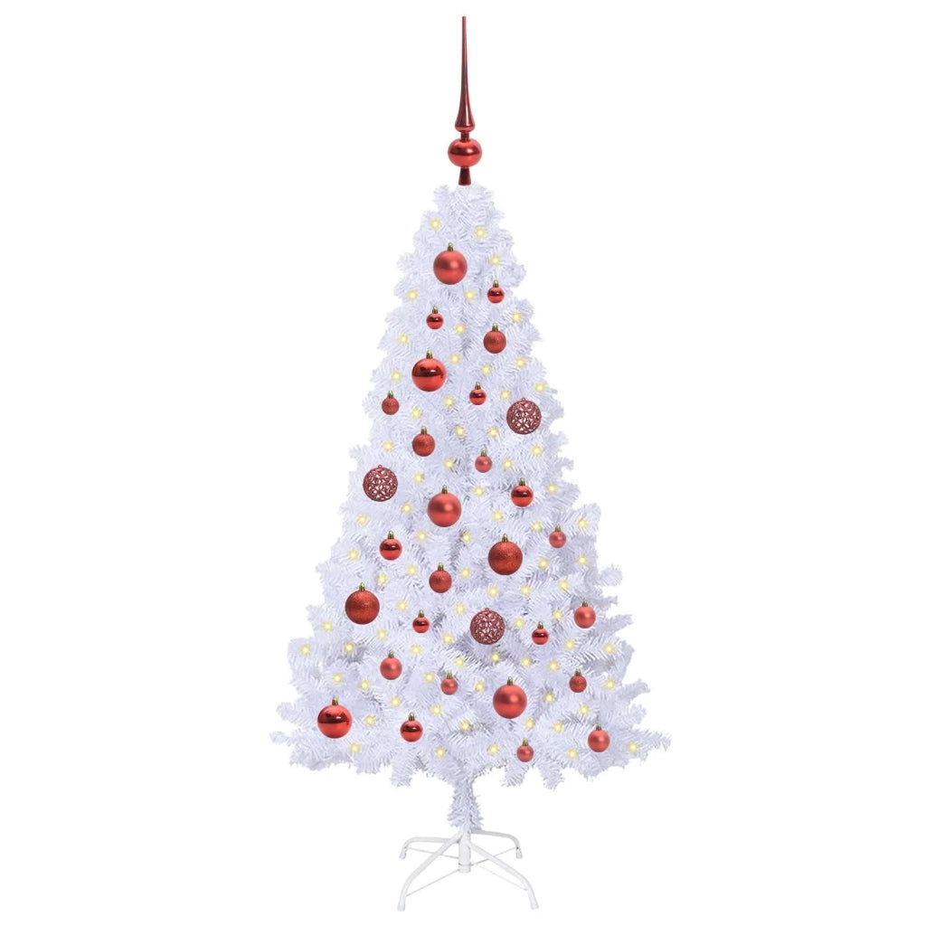 Albero di Natale Artificiale-Albero Natalizio Bianco 120 cm PVC e Acciaio 824475