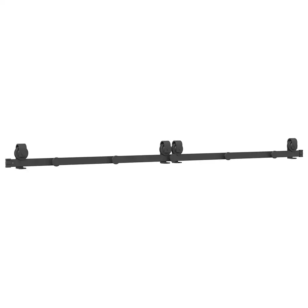 Kit di Binari per Porte Scorrevoli 200 cm Acciaio Nero CFW9513241