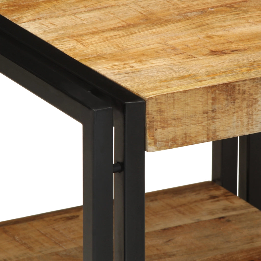 Tavolino da caffÃ¨ 40x50x38 cm in legno massello grezzo di mango