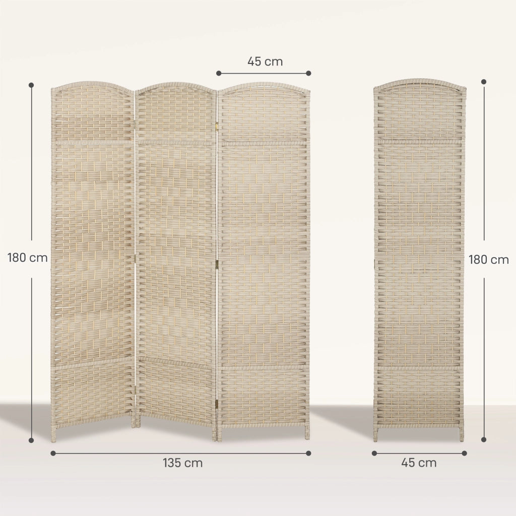 Paravento in legno 3 pannelli ¨C zephmum ¨C rovere 135x180 cm