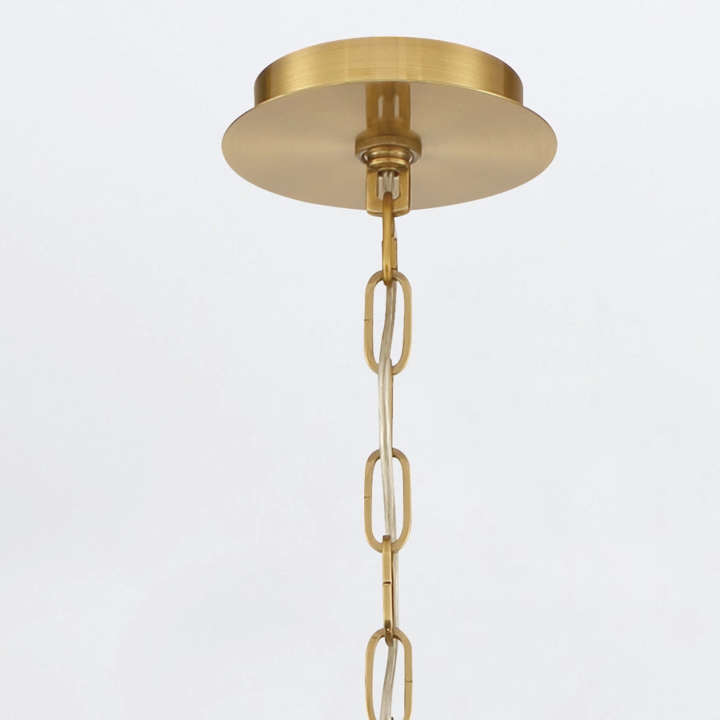 Lampada a sospensione Nottingham ottone 5 luci ambra
