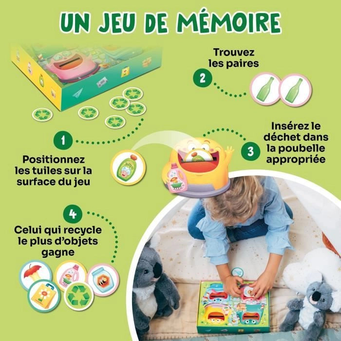 Giochi educativi - GEOMAG - Hungry Bins - Raccolta differenziata - Imparare a conoscere i rifiuti - Associazione per colore
