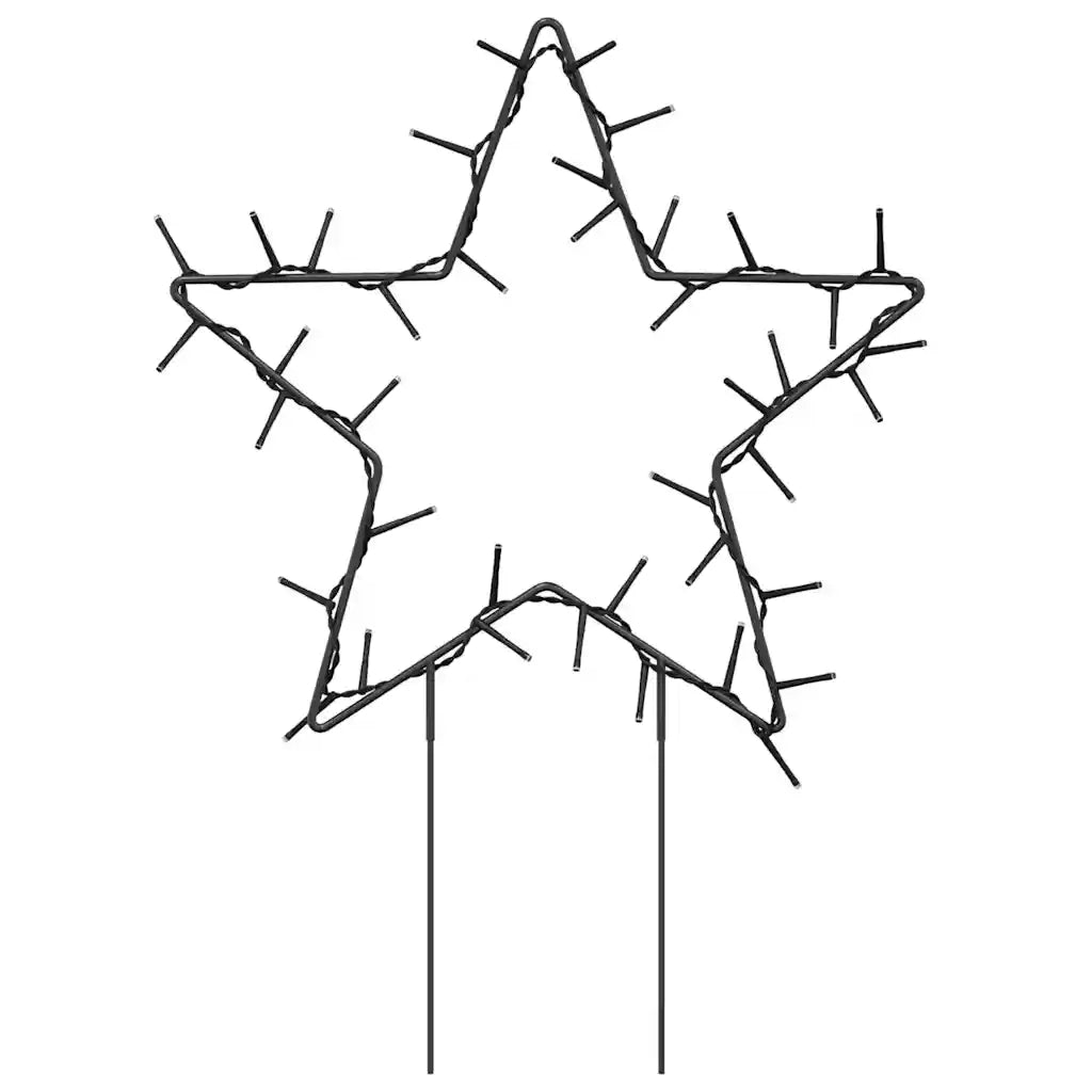 Decorazioni Luminose Natalizie Picchetti 3pz Stella 50LED 29cm 357717