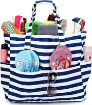 Borsa da spiaggia XXL per donne e uomini - Telaio pieghevole e impermeabile.