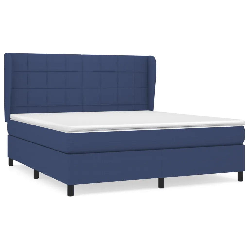 Giroletto a Molle con Materasso Blu 160x200 cm in Tessuto cod mxl 34762