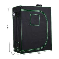 Serra Idroponica in Mylar con Prese d'Aria Regolabili per Coltivazione da Interno, 120x60x150cm, Nero