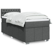 Giroletto a Molle con Materasso Grigio Scuro 90x190 cm Tessuto