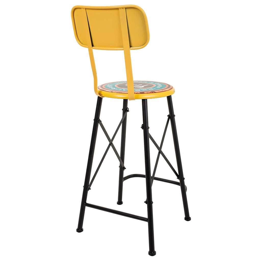Sgabello in metallo giallo 46x100x40h cm