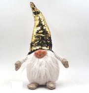 Gnomo natalizio decorazione con cappello oro 40 cm