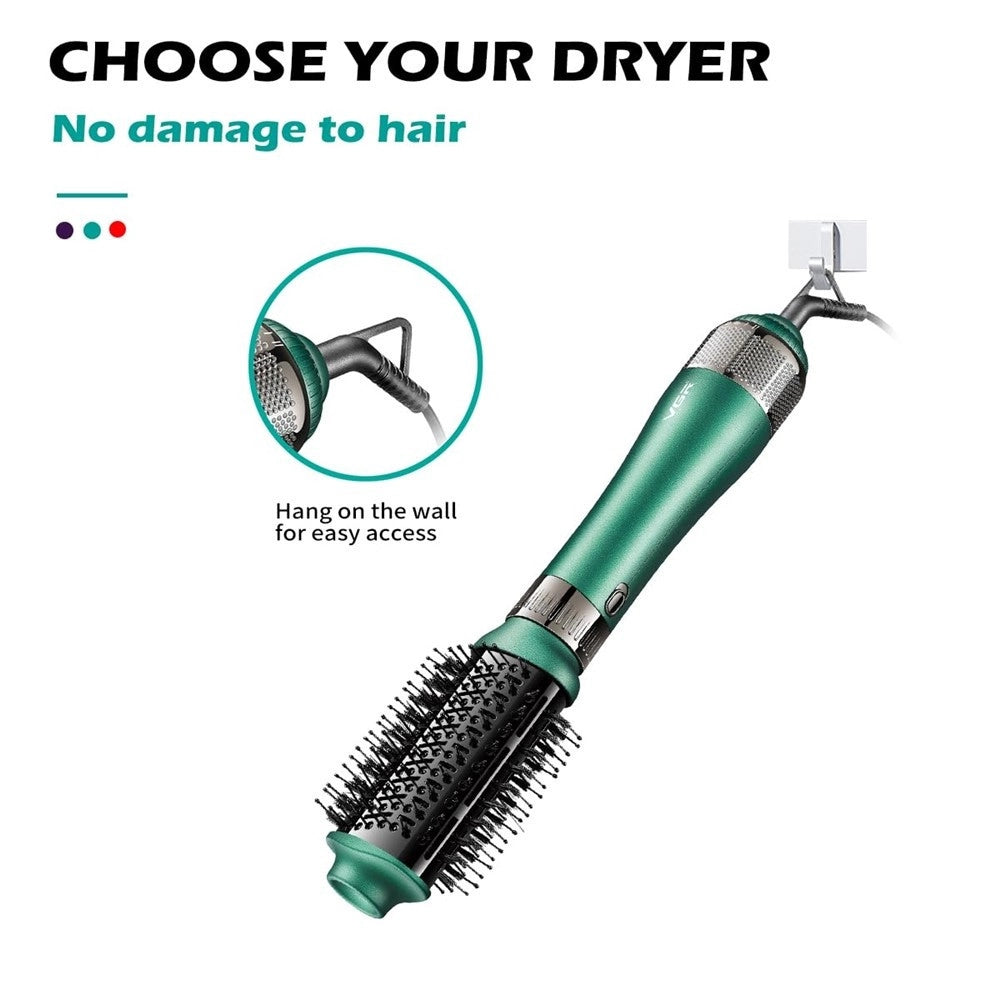 Trade Shop - Spazzola Aria Calda Vgr V-493 Styler 4in1 Ionico Professionale Parrucchiere - Verde
