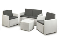 set da giardino etna col. bianco con 8 cuscini cod:ferx.vit49001