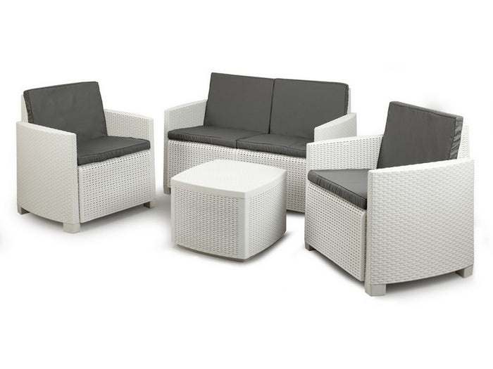 set da giardino etna col. bianco con 8 cuscini cod:ferx.vit49001