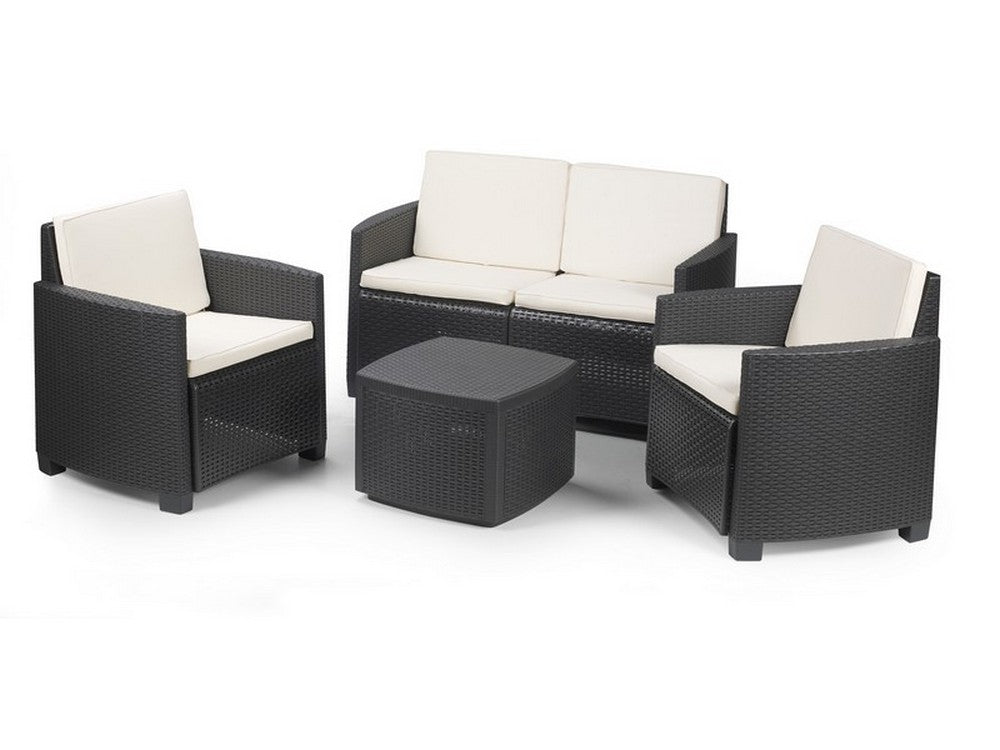 set da giardino etna col. antracite con 8 cuscini cod:ferx.vit49002