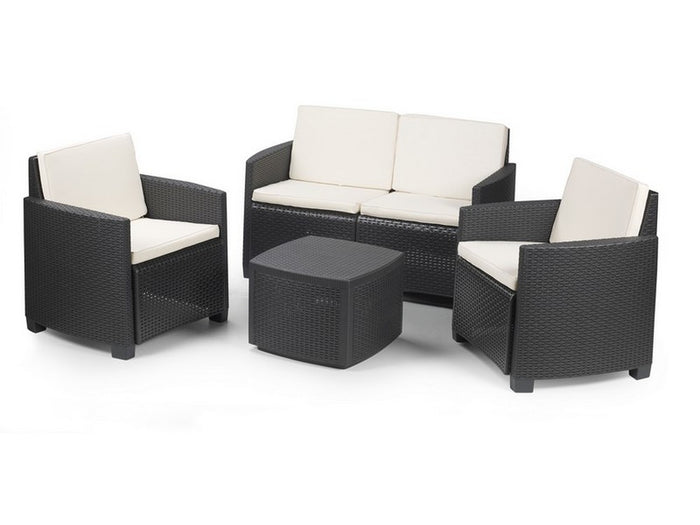 set da giardino etna col. antracite con 8 cuscini cod:ferx.vit49002