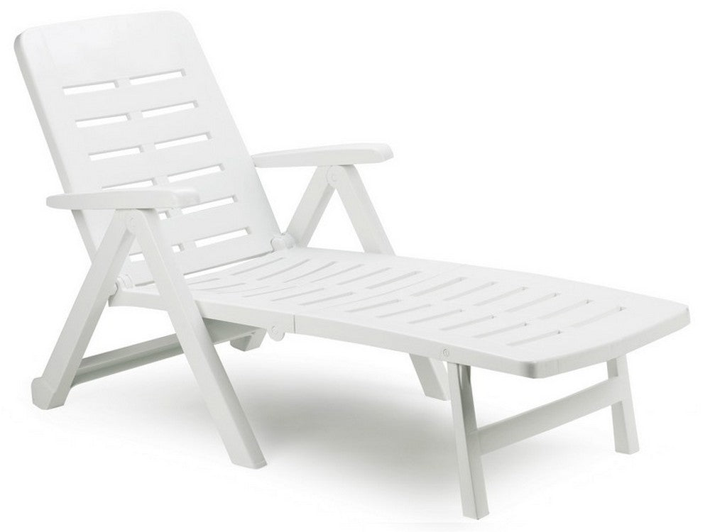 lettino pieghevole con ruote smeraldo cm. 189x72x96 h col. bianco cod:ferx.vit49003