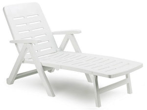 lettino pieghevole con ruote smeraldo cm. 189x72x96 h col. bianco cod:ferx.vit49003