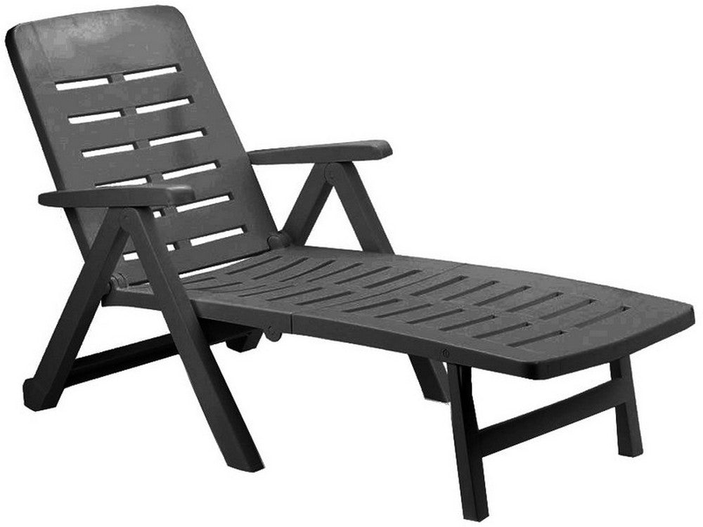 lettino pieghevole con ruote smeraldo cm. 189x72x96 h col. antracite cod:ferx.vit51719