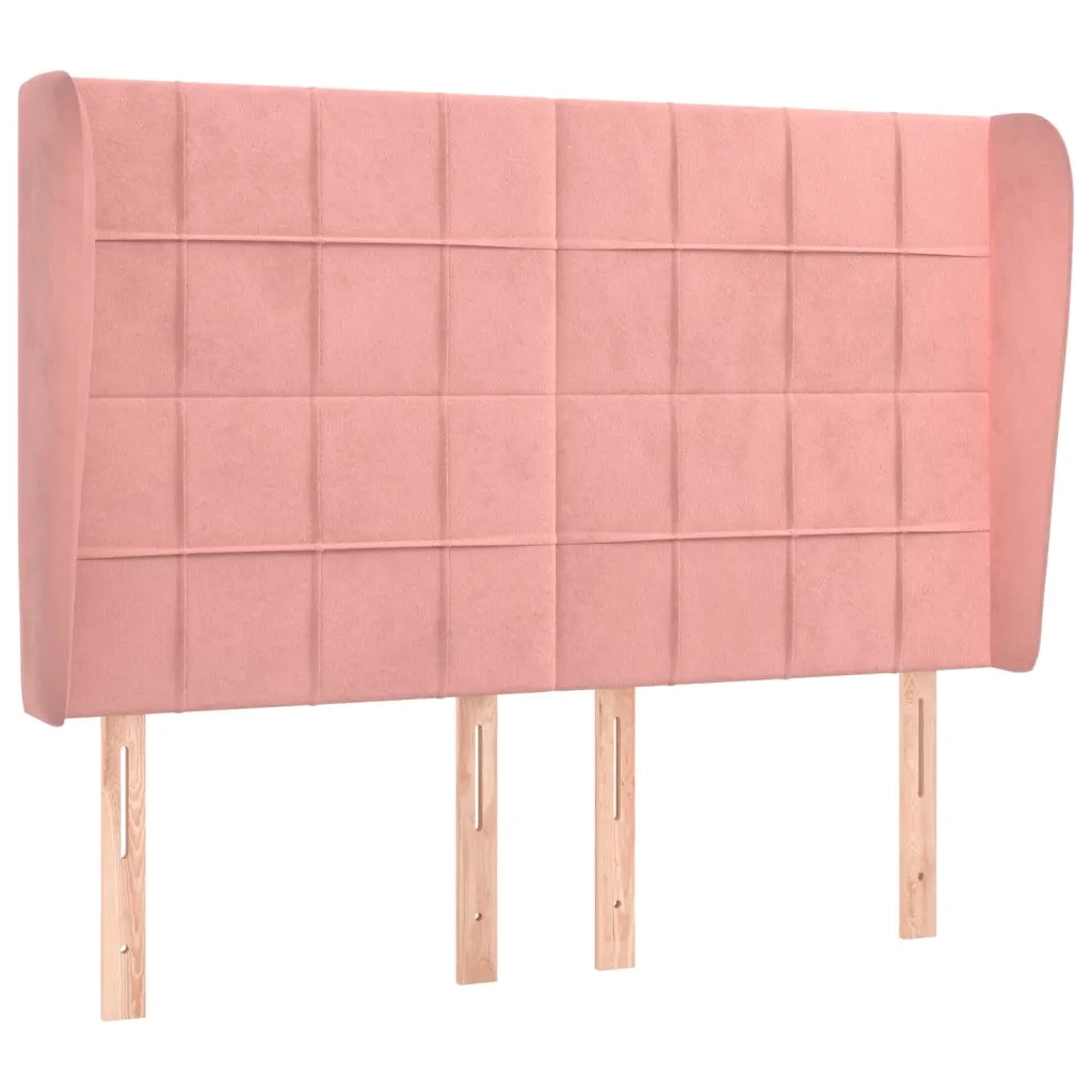 Testiera ad Orecchio Rosa 147x23x118/128 cm in Velluto 3118009