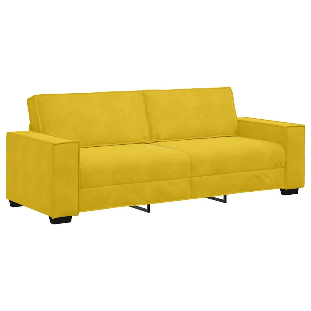 Divano a 3 Posti Giallo 220x78x84 cm in Velluto 4105036