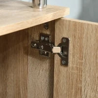 Mobile TV Moderno con 2 Ripiani, Fori Passacavi e 2 Armadietti in MDF 105x40x55cm - Quercia