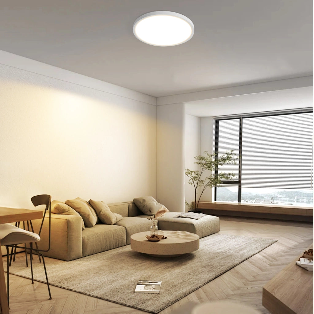 ZMH Lampada da soffitto plafoniera LED bianca minimalista 18cm 15W per camera letto cucina