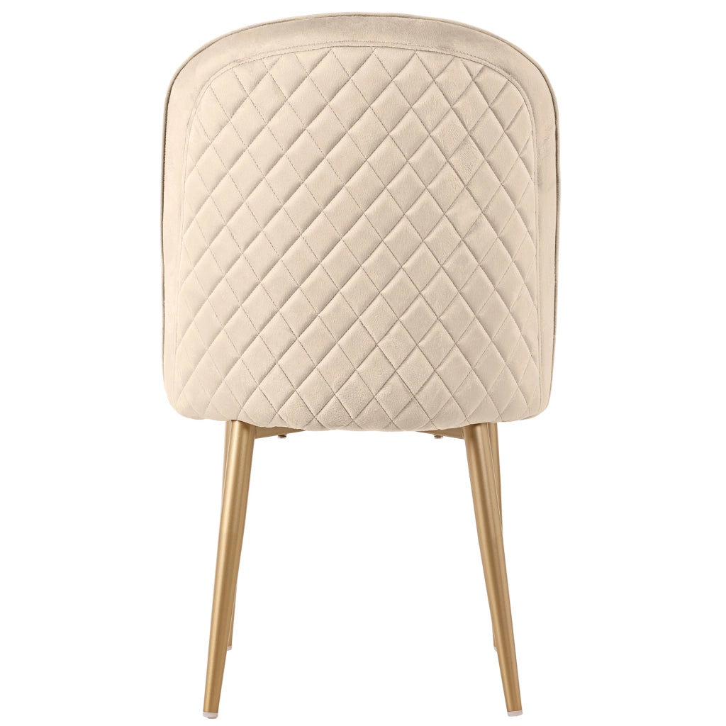 Sedia da Pranzo Set da 2 con Schienale Ergonomico e Piedini Antiscivolo, Velluto Beige, 45.5 × 62 × 87.5 cm
