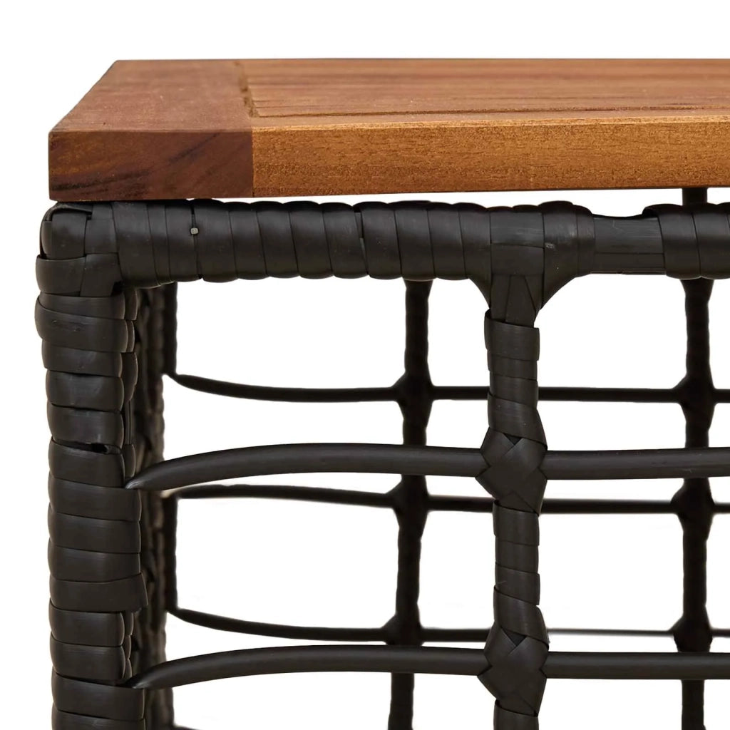 Tavolo da Giardino Nero e naturale 55 x 55 x 37 cm 42035139
