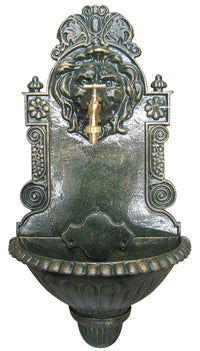 fontana in ghisa leone antichizzata con rubinetto col. grigio cod:ferx.vit21971