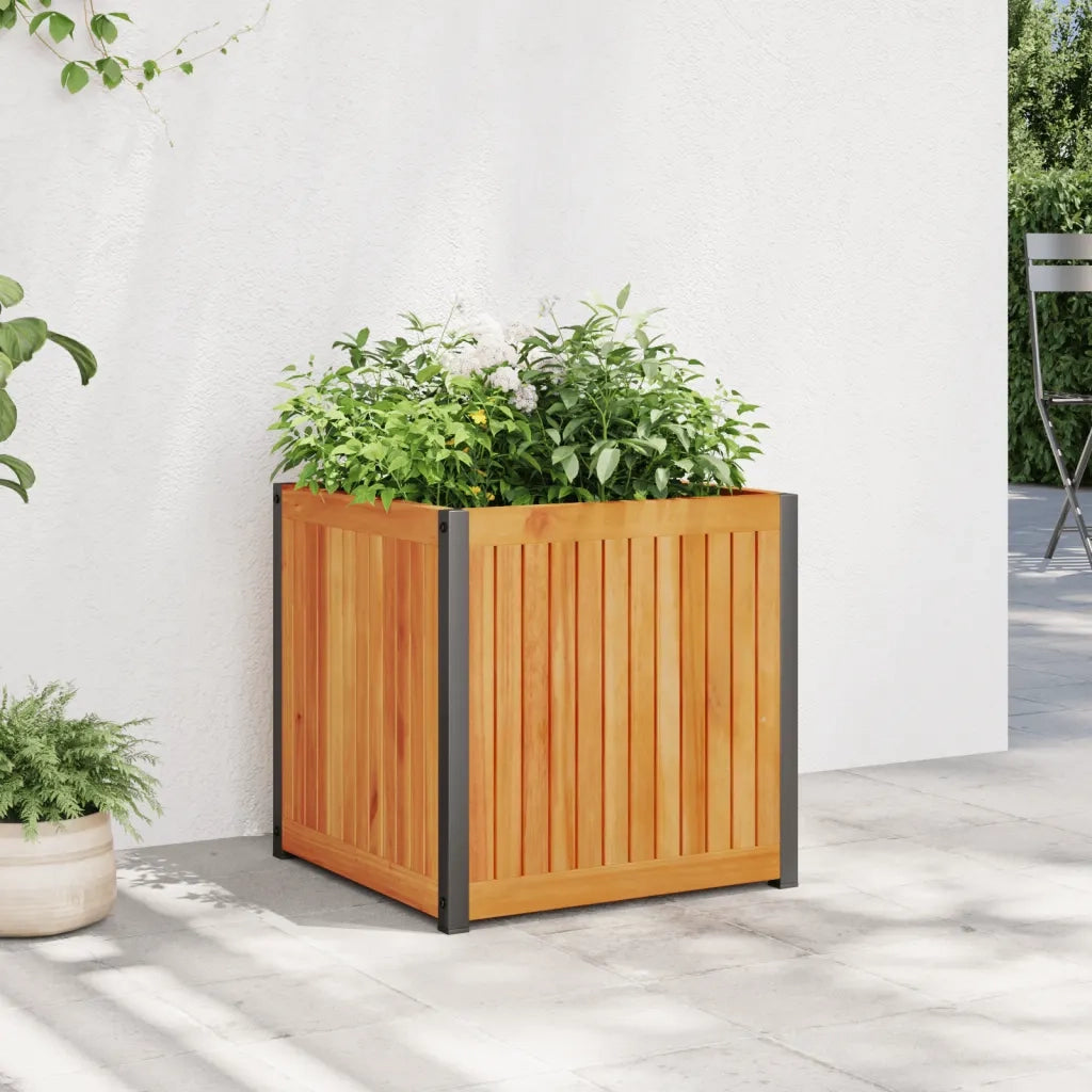 Fioriera da Giardino-Vaso da Esterno 45x45x44 cm in Legno Massello di Acacia