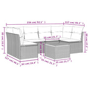 Set Divani da Giardino 7 pz con Cuscini Grigio in Polyrattancod mxl 113371