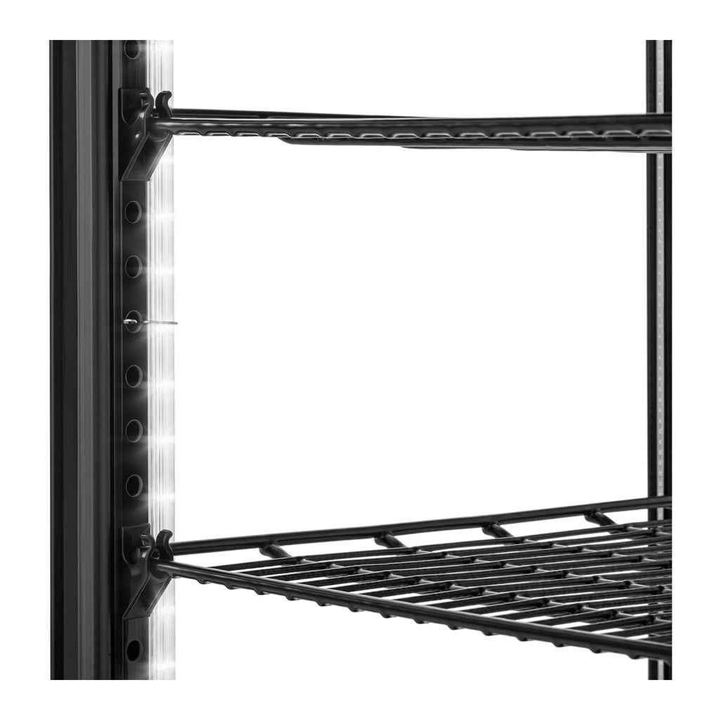 Vetrina refrigerata da 78 litri 4 ripiani con serratura vetro temperato nero plastica 14_0005390