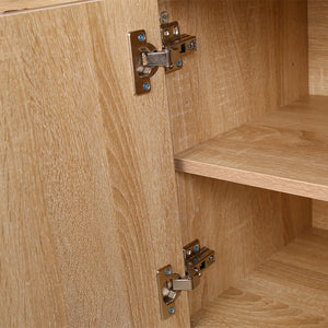 Mobile Multiuso Ufficio Bianco con 3 Mensole, 2 Cassetti e Armadietto con Chiave 4Ruote